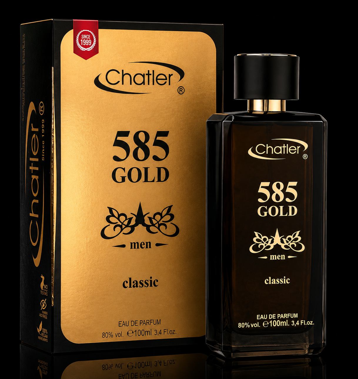Apa de parfum Chatler – 585 Gold Classic Men 100 ml – Inspirat din P.R. 1 Million