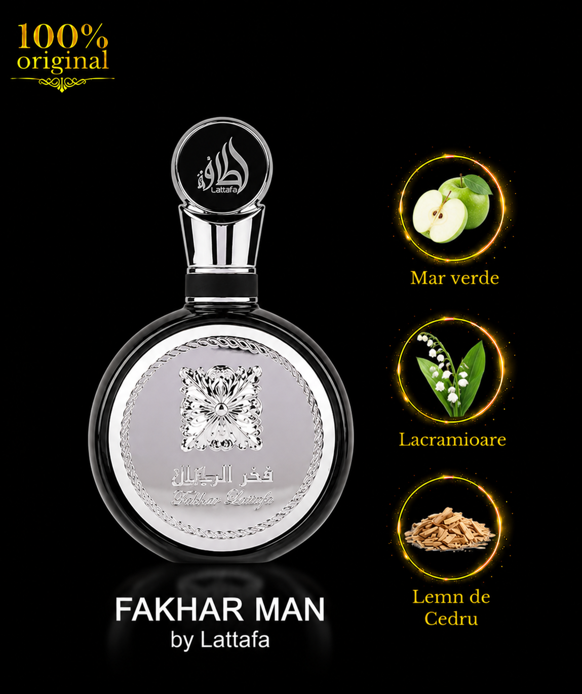 Apă de parfum, Lattafa Fakhar Platin, 100 ml, unisex