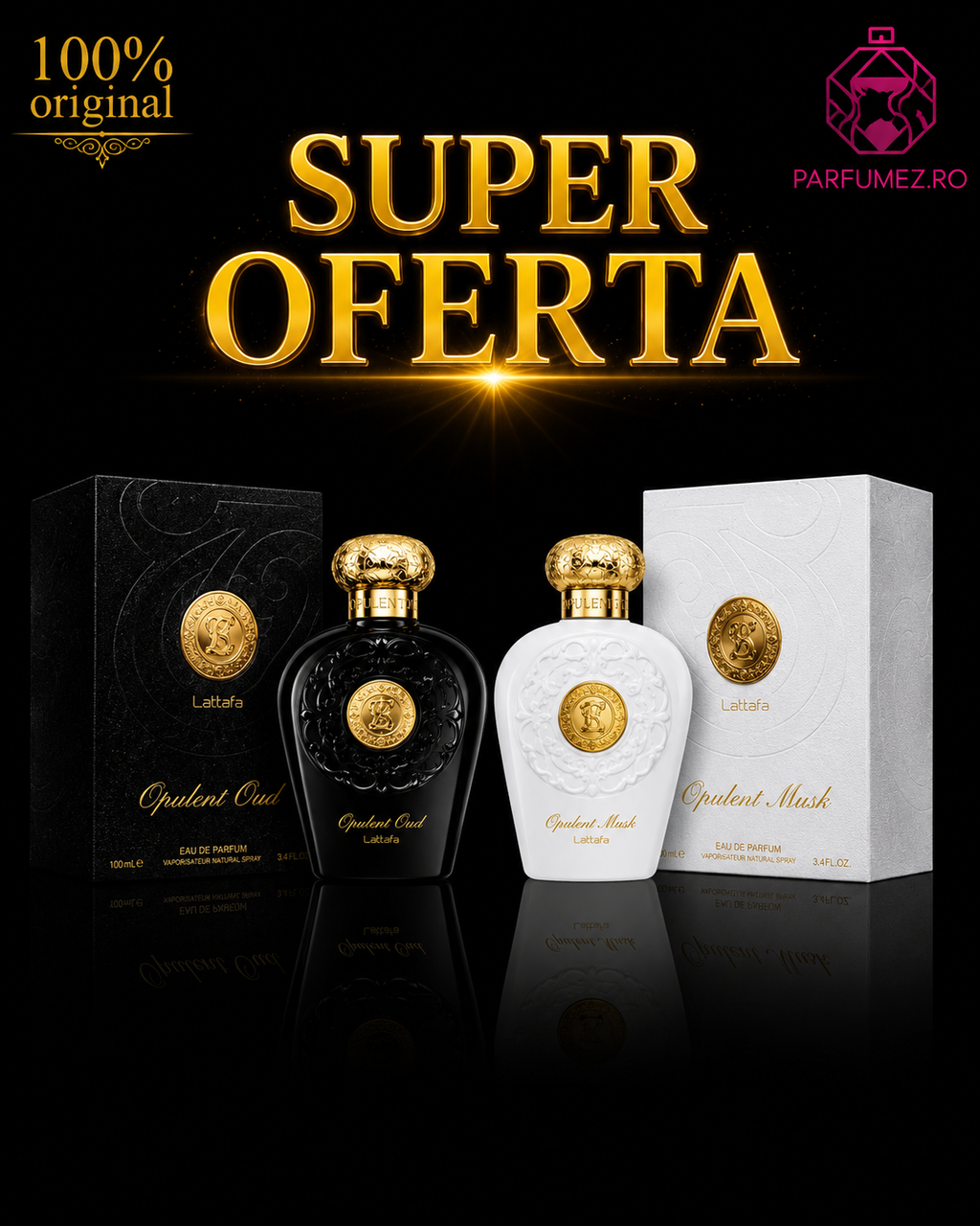Pachet Lattafa Opulent Musk + Opulent Oud 2x100ml | Parfumez.ro